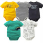 5 PCS/LOT Baby Bodysuits Cotton Infant Jumpsuit Short Sleeve Newborn Baby Clothing 2018 Summer Baby Girls Boys Clothes 6-24Month