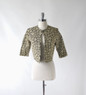 Vintage 60s Gold Lame Jaquard Evening Bolero Jacket S