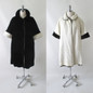 Vintage 50's Black & White Reversible Velvet Evening Swing Coat M