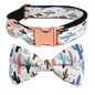 Cactus Personalized Laser Engraved Dog Collar bow tie with matching leash