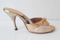 Vintage Gold Lame Chromespun 50's 60's Springolator Heels Shoes 8