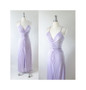 • Vintage 70's 50's 50's Travilla / Marilyn Style Accordion Pleat Lilac Purple Evening Cocktail Party Dress S