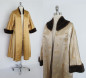 Vintage 50's Mink Trimmed Gold Brocade Evening Swing Jacket Coat One Size