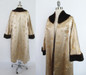 Vintage 50's Mink Trimmed Gold Brocade Evening Swing Jacket Coat One Size