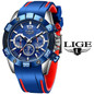 LIGE 2020 New Fashion Blue Mens Watches Top Brand Luxury Clock Sports Chronograph Waterproof Quartz Watch Men Relogio Masculino