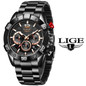 LIGE 2020 New Fashion Blue Mens Watches Top Brand Luxury Clock Sports Chronograph Waterproof Quartz Watch Men Relogio Masculino