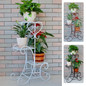3 Tier Retro Metal Flower Stand Pot Plant Display Shelves Garden Home Decor Gardening Tool