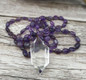 Natural Quartz Point Pendant Stone Beads Necklace