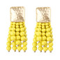 Wood Bead Statement Tassels Drop Earrings