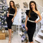 One Shoulder Sleeveless High Waist Bodycon Dress