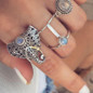 Bohemian Retro Charm Ring Set