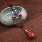 Handmade Nature Stones Flowers Ethnic Vintage Necklace