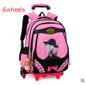 kid School Rolling backpack Children wheeled school backpack for grils Trolley School backpack bag kids Trolley bag On wheels