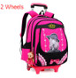 kid School Rolling backpack Children wheeled school backpack for grils Trolley School backpack bag kids Trolley bag On wheels