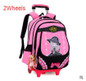 kid School Rolling backpack Children wheeled school backpack for grils Trolley School backpack bag kids Trolley bag On wheels