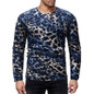 Men T Shirt Leopard Print Crew Neck Long Sleeve Fashion Men T-shirt Tops Fitness Streetwear Casual Tee Shirt Men Camisetas 2019