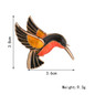 High Quality Jewelry Animal Brooch Gold Color with Orange Bronze Enamel Cute Hummingbird Brooches For Women Gift