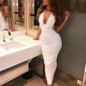 V-neck Summer Off-Shoulder White Sexy Dress