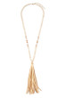 NATURAL STONE & GLASS TASSEL NECKALCE