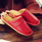 Genuine Leather Couple's Winter Indoor Slippers Cow Leather Anti-Slip Men&Women Home Shoes Fashion Casual Shoes TPR Soles 7color