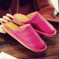 Genuine Leather Couple's Winter Indoor Slippers Cow Leather Anti-Slip Men&Women Home Shoes Fashion Casual Shoes TPR Soles 7color