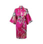 VLENATLNO Silk Satin Wedding Bride Bridesmaid Floral Short Kimono Night Bath Gown Robe