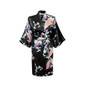 VLENATLNO Silk Satin Wedding Bride Bridesmaid Floral Short Kimono Night Bath Gown Robe