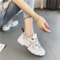 Rhinestone Shoes Women Platform Sneakers White zapatos de mujer Brand Crystals Ladies Chunky footware Thick Bottom Dad Sneakers