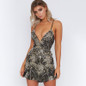 Deep V-neck Sling Sequins Mini Sexy Dress Women Fashion Elegant Women Summer Dresses Party Bodycon Dress Women's Summer Sundress