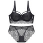 Norns women Lace ribbon lingerie set porno push up lingerie femme sexy bra and transparent  bralette brief sets