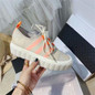 New Flat Shoes Womans Biscuit Shoes Round Toe Sneakers Lace-up Fashion Casual Shoes Mixed-Color Ladies Shoes Spring Summer Shoes