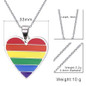 Rainbow Heart Shaped Pendant Necklace