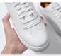 Fashion White Split Leather Women Chunky Sneakers White Shoes Lace Up Tenis Feminino Zapatos De Mujer Platform Women Casual Shoe