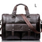 Men Leather Black Briefcase Business Handbag Messenger Bags Male Vintage Shoulder Bag Men's Large Laptop Travel Bags