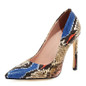 High Heels Shoes Pumps  Fashion Snake Print Heeled Shoes Woman