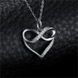 Infinity Love Heart Silver Pendant Necklace 925 Sterling Silver Choker Statement Necklace Women Silver 925 Jewelry WithoutChain