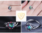 JewPalace 4ct Genuine Rainbow Mystic Topaz Ring 925 Sterling Silver Rings for Women Engagement Ring Silver 925 Gemstones Jewelry