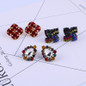 Colorful Rhinestone Clip On Earrings