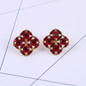 Colorful Rhinestone Clip On Earrings
