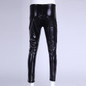 Faux Leather Bulge Pouch Tight Pants