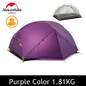 Naturehike Dome Tent 2 Person 20D Silicone Fabric Double Layers Rainproof NH Outdoor Ultralight Camping Tent 3Colors