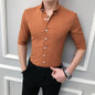 Striped Casual Slim Fit Half Sleeve Dress Shirts