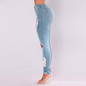 Skinny High Waist Destroyed Knee Holes Pencil Stretch Ripped Jeans