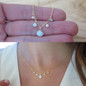 sterling silver opal gold chain elegant stunning lovely white opal pendant necklace