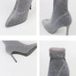 Women's stiletto high heeled stretch socks boots sequin sexy party nightclub ankle booties