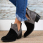 Women's side slit flat ankle boots fashion patchwork summer ankle boots