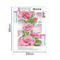 5D DIY Diamond Painting White Pink Rose Flowers Cross Stitch Diamond Embroidery Diamonds Wall Stickers Home Decoration