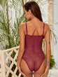 Contrast Lace Mesh Harness Teddy Bodysuit