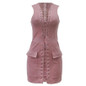 Womens Sexy Bandage Sleeveless Bodycon Dress Vintage Pink For Ladies Party Evening Mini Dress