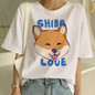 Cartoon Kawaii Shiba Inu Harajuku Cotton Loose T-Shirt